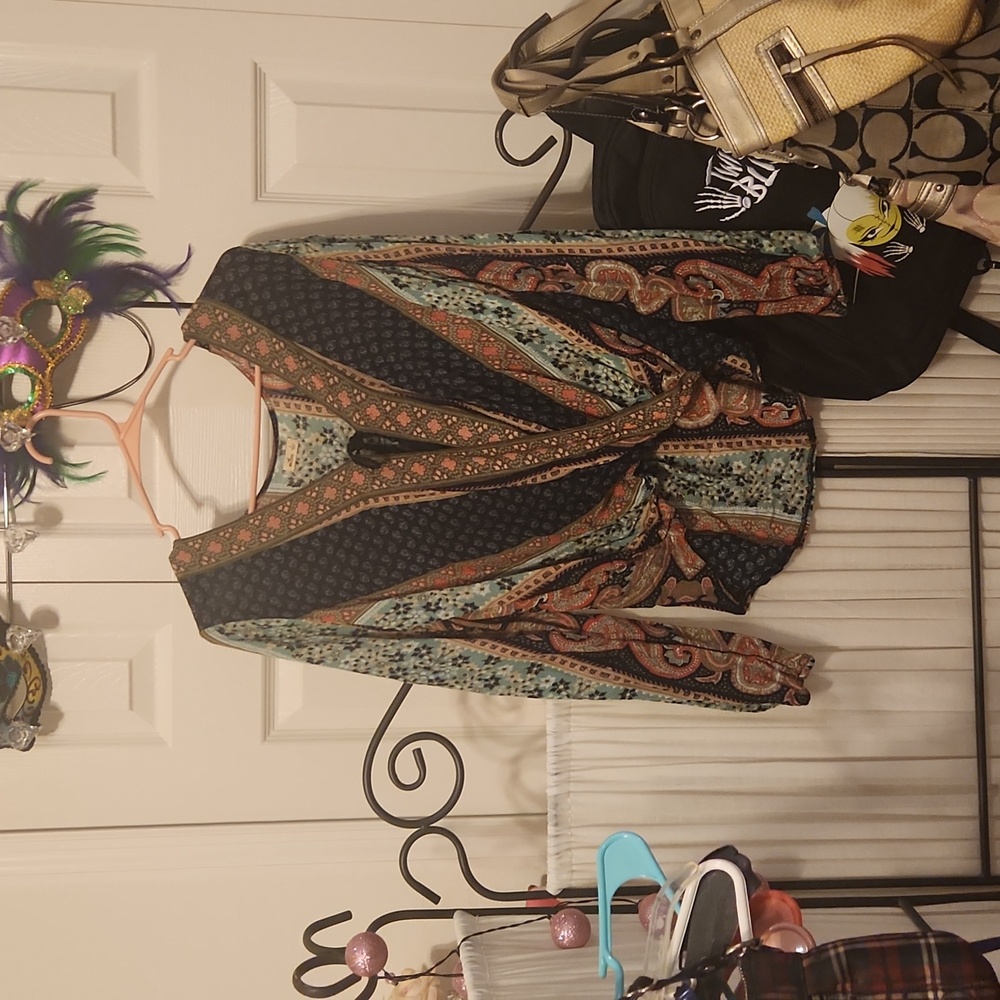 Hollister boho wrap tye top